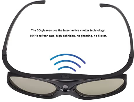 144 Hz 3D-Brille, 2 Stück DLP Link 3D Active Shutter-Brille LCD-Linse 3D-Projektorbrille für 3D-DLP-Orojektoren