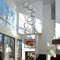 SHIANDAR Modern LED Pendelleuchte Lange Treppenhaus Kronleuchte,Schwarzer LED Kronleuchter mit Fernbedienung Höhenverstellbar Chic 12 Rings Kronleuchter Dimmbar für Hohe Decken