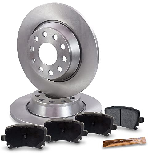 ATEC Germany Bremsenset Hinterachse inkl. Bremsscheiben Ø 282 mm Voll + | Kompatibel mit: AUDI A3, A3 Cabriolet, A3 Sportback, Q3, SEAT ALHAMBRA, ALTEA, LEON, TOLEDO III, SKODA OCTAVIA II