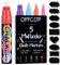 OFFCUP Kreidestifte Set, 5 Stück Kreidemarker, 1mm, 3mm, 6mm, 10mm, 15mm, Tafelstifte 5 Farben, Verwendung auf Kreidetafel, Whiteboard, mit 58 Aufklebern, 3mm und 6mm Reversible Tip