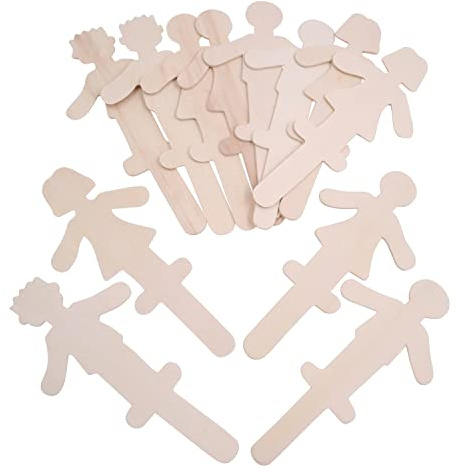 EDUPLAY Menschen Holzbastelstäbchen 12er Set