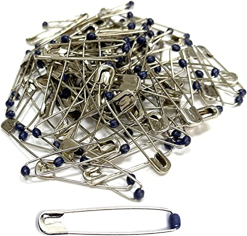 Nähmit - PRYM/Kugel-Sicherheitsnadeln, Nr.1, 34mm, silberfarbig, Stahl für Nähen Basteln Kopftuch Hijab (100)