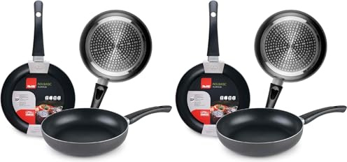 IBILI Indubasic Frying Pan, Aluminium, Black, 16 x 16 x 6 cm (Pack of 2)
