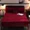 Sedefen Spannbettlaken 180x200 cm Burgundy Rot Biber Warme Flannell ＆ Füllung Baumwolle Bettlaken Flauschige Kariertmuster Cashmere Touch Boxspringbett Spannbetttuch für 25 bis 30cm Matraze