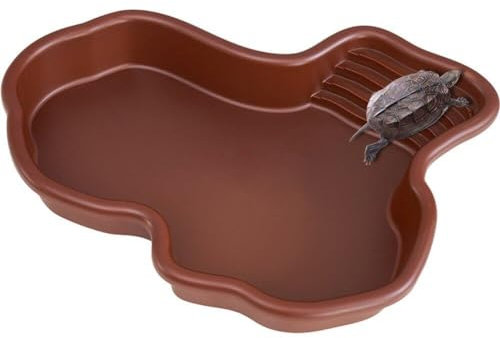 Baokuan Piatto Alimentazione delle Tartarughe Tartaruga Rettile con Cibi Tartaruga E Piscina per Rettili per Rampa Anche per Le Lucertole Cornute