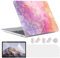 Yadiyeye Hülle für MacBook Air 13,6 Zoll M3 M2 2024-2022 Freisetzung A3113 A2681, [Hochauflösend Bedruckte Schale] Ultradünne Hartschale Schutzhülle Snap Case für Mac Air M2 13 Zoll- Rosa Marmor 16