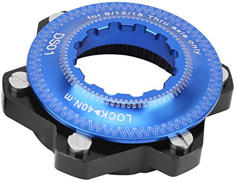 KIMISS 6-Loch-Center-Lock-Adapter für Fahrrad und Mountainbike: Umrüsten auf Center-Bremsscheibe mit Schwarzgold-Finish (Schwarz Blau)