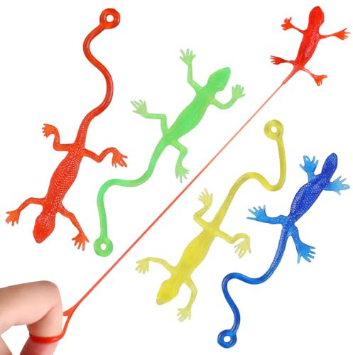 ibasenice 5 StüCk Eidechsen Spielzeuge - Dehnbare Und Quetschbare Gummitiere, Realistische Reptilienfiguren FüR PartytüTen, Badespaß Und Kindergeburtstage