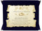 Placa para 40 aniversario de boda | Felicitaciones 40 aniversario de boda | Regalo de boda de rubí Pergamino Oro en estuche azul (azul y dorado, 40)