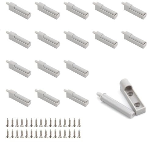 0XBIT Amortiguador Puerta, 16 Piezas Gris Freno Puerta Corredera Armario, Viene con Punta de Goma Suave en la Parte Superior, Amortiguadores Muebles Cocina para Alacenas, Cajoneras y Puertas