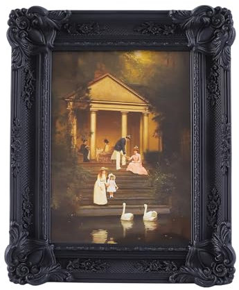 VINLIFE Vintage-Bilderrahmen, 12,7 x 17,8 cm, schwarz, Gothic-Bilderrahmen für Tischplatte und Wandmontage, antike, kunstvolle Galerie, Wandkunst, Heimdekoration