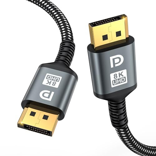 jojobnj 16K DisplayPort Cable 2.1, 4.5M DP Cable [16K@60Hz, 8K@120Hz, 4K@240Hz, 40Gbps] | Gold-Plated DP to DP for Gaming Monitor, PC | Supports HDR, HDCP, FreeSync, G-Sync, RTX 4090, 7900XTX