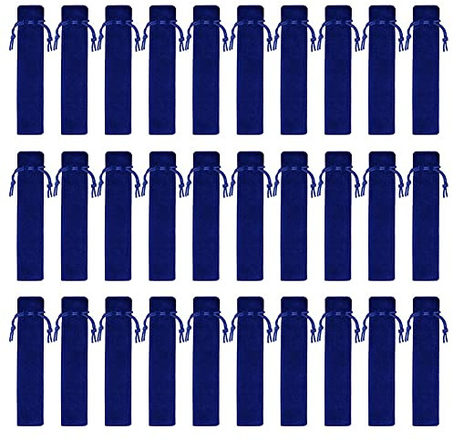 NISHZHU 100 Stücke Samt Stift Beutel Kordelzug Stift Beutel Einzelner Stift Hülsen Halter Bleistift Tasche für Schule Büro Geschäftsgeschenk