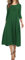HOTOUCH Women's Midi Dress - Elegant Round Neck Casual 3/4 Sleeve A-Line Tunic With Pockets - Classic Maxi Party Fall Green L