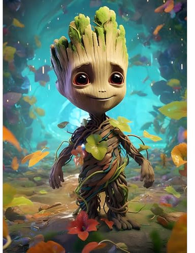 QINRUBB DIY Groot Diamond Painting Erwachsene, 5D Cartoon Diamant Painting Bilder Anfänger, Blumen Runder Vollbohrer Diamanten Malerei Stickerei Kreuzstich Geschenke Home Wand Dekor 30x40cm
