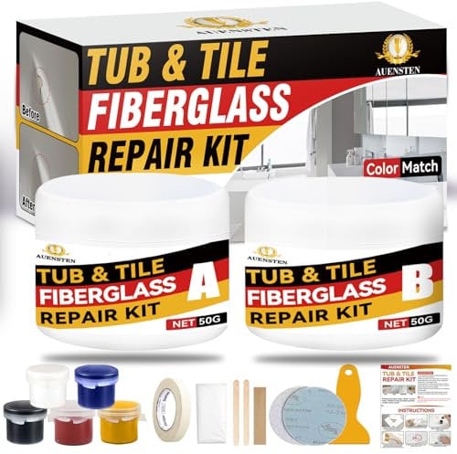 Bath Repair Kit White, Bathtub and Sink Repair Kit, Enamel Tub Tile and Shower Tray Repair Kit, Bathtub and Sink Repair Kit, Bathtub Crack Refinishing Kit to Repair Chips (White-Color Paste*5, 1)
