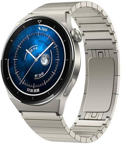 VZEXJIU 22mm Metallband kompatibel mit Huawei Watch 5 Pro/GT 5 46mm/GT 4/GT 4 Pro 46mm/GT 3 Pro/GT 3 Uhr 5 4 3 2 Pro 46mm Armband,für Samsung Galaxy Watch 3 45mm/Watch 46mm/Gear S3,Titan