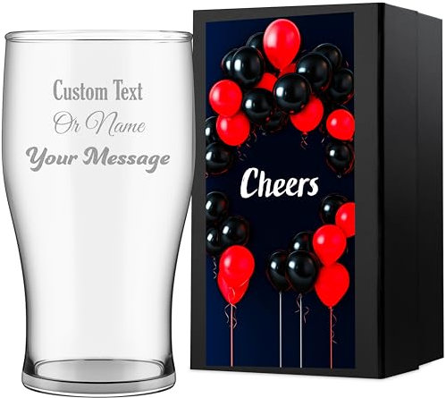 Bicchiere da birra da pinta con incisione personalizzata, bicchiere da birra con nome e confezione regalo di lusso inclusa, regalo personalizzato per uomini, papà, nonno, zio, figlio, marito, regalo