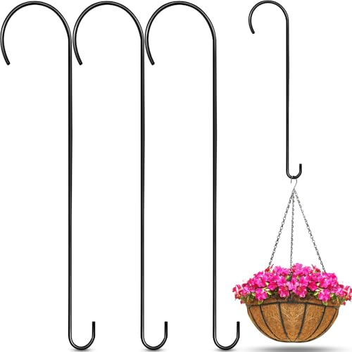 Leriton S-Haken zum Aufhängen von Pflanzen, Zweighaken, 3 Stück, schwarz, 61 cm