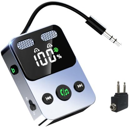 Bluetooth 5.3 Receiver Adapter,Color Display Screen Dual Bluetooth for Car Stereo, Home Stereo, Stereo System, Bluetooth Wireless AUX Converter, Voice Assistant, Hands-Free Calls