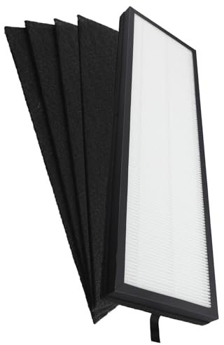 Nsssunnre 1 NEA-F1 True HEPA Filtros de Repuesto + 4 Filtros de CarbóN Activado NEA-C1, para NEA120 & Smart WiFi CAF-W36USW