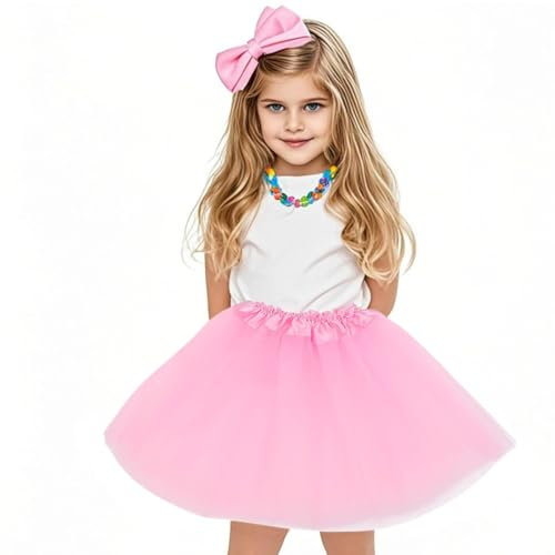 OQKAHIV 1 Pezzi Gonna Tulle Bambina, Tutu Bambina, Gonna Tulle Bambina, Gonna Tulle, Mini Tutu, Gonna tutù da Bambina, Gonne Tulle Bambina Adatto, Gonne tutù per Ragazze, Gonna Danza tutù (rosa)