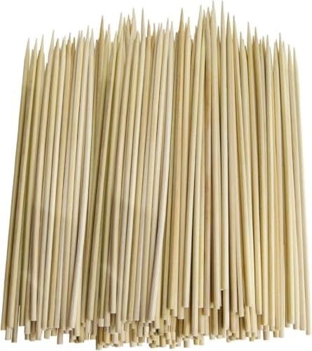 SHATCHI 300 Pcs (15cm/6inch) Bamboo Skewers Shish Kebab, Biodegradable Wooden BBQ Sticks for Meat, Fruit,Grilling,Barbecue,Candy Floss,Cocktails,Platters, Natural
