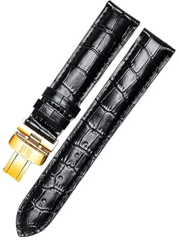 VDFNGFD Kompatibel mit Tissot Le Locle T41 T006 PRC200 Uhrenarmband Handgelenk Gürtel Uhr Armband 1853 Armband Männer 19MM 20MM 21MM 22MM(Black Gold Clasp,21mm)