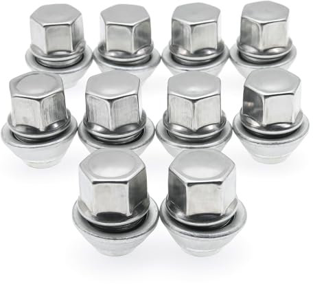 Boulons De Roue Convient Utilisation adaptée pour Ford Fiesta Mondeo C-Max Focus MK1 MK2 MK3 St RS 10 pièces/lot écrous de Roue en Acier allié M12x1,5 19MM Boulon Goujon écrou de Pneu