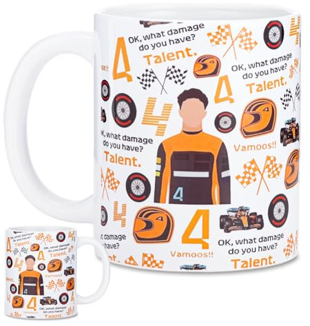 Joalpysm F1 Mug for Racing Fans, 11oz Ceramic Coffee Mug Formula One Gifts for Men and Women, What Damage Do You Have Talent