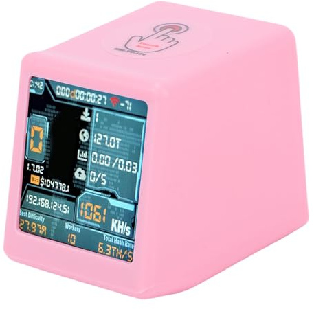 YUEHISY BTC Lottery Miner 1060KH/s Hohe Hash-Rate mit 1,54-Zoll-HD-Touchscreen und Desktop-Uhr, ESP32-Chip, für Home-Mining