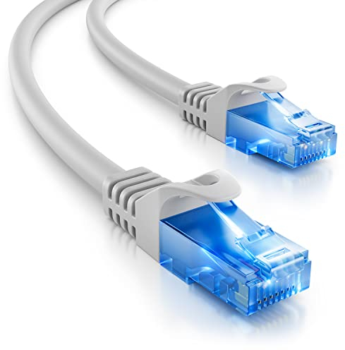 deleyCON 1m CAT.6 Ethernet Gigabit Cavo di Rete LAN RJ45 Cavo Patch CAT6 Compatibile CAT.5 CAT.5e CAT.6a Cat.7 - Grigio