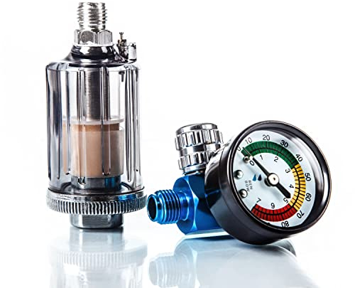 BenBow Luftdruckregler mit Manometer und Öl-Wasser-Abscheider - Filter für Lackierpistolen