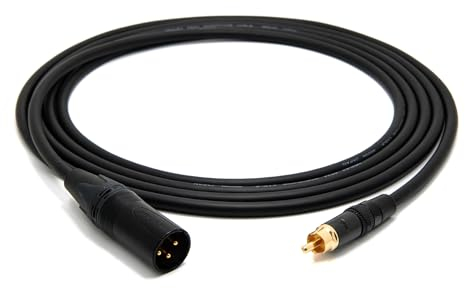 enoaudio Mogami 2534 Quad Professionel Studio Kabel | Neutrik Gold Cinch RCA - XLR male | HiFi, Black, 5,0 m