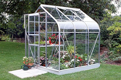 Vitavia Orion Gewächshaus, ESG 3mm, Aluminiumgestell, Dachfenster, versch. Ausführungen Silber Orion 3800