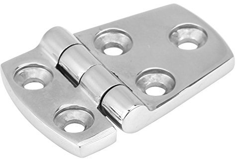 KIMISS Bisagra de puerta de acero inoxidable para puerta de barco y cubierta marina (57 x 38 mm), color plateado Bisagra marina de acero inoxidable