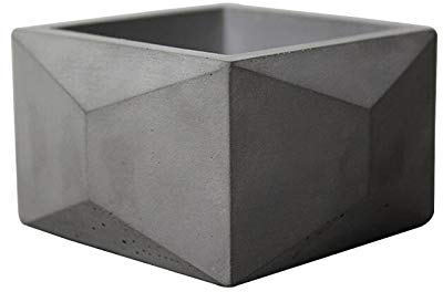 Nicole Macetero hecho a mano Molde de silicona Cuadrado con decoración poligonal Cemento Molde Maceta de hormigón Hacer herramienta