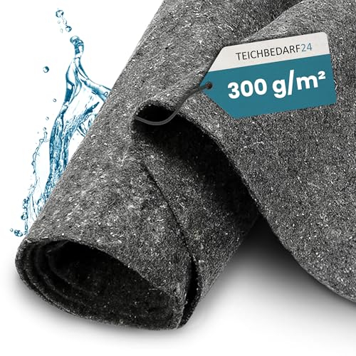 TeichVision – Teichvlies 300g / Vlies für Teich & Pool 10m x 2m / Schutzvlies als Poolunterlage/Bodenvlies Pool in grau