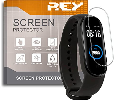 REY Protector de Pantalla para XIAOMI MI Smart Band 4 - Smart Band 5 - Smart Band 6 - AMAZFIT Band 5, Premium (Pack 6X)