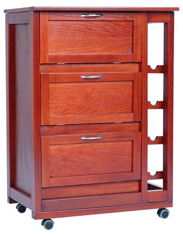 LIBEROSHOPPING.eu - LA TUA CASA IN UN CLICK Carrello mobiletto da Cucina con Ruote enAnte a ribalta e portabottiglie Laterale Legno 60X40XH86(Ciliegio)