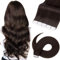 TESS Tape Extensions Echthaar #2 Dunkelbraun 40 cm Klebeband Haarverlängerung 20er Pack Glatt Remy Tape in Hair Extensions für Haarverdichtung (20 Tressen #2-Darkbrown)