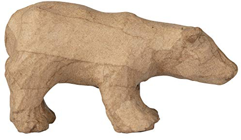 Décopatch - Ref AP190C - Polar Bear - Papier Maché Object to Decorate - 12 x 5 x 6cm - Decorate with Décopatch Papers & PaperPatch Glue, Glitter, Paints , Brown