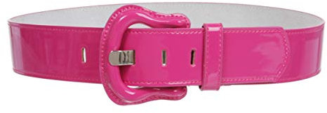 Cintura da donna Western a vita alta in vernice alla moda tinta unita Rosa acceso S/M-81,28 cm
