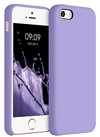 kwmobile Cover per Apple iPhone SE (1.Gen 2016) / iPhone 5 / iPhone 5S Custodia - Back Case per Smartphone in Silicone TPU - Protezione Gommata - lavanda lilla
