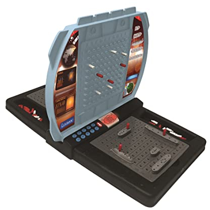 Lexibook Batalla Naval parlante (Inglés/Español), Juego de Mesa electrónico para 1 o 2 Jugadores, Interactivo, Efectos de luz y Sonido, Estrategia, a Pilas, Gris/Negro, GT2800i2