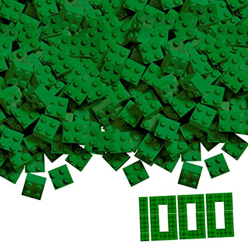 Simba 104114552 - Blox, 1000 grüne Bausteine für Kinder ab 3 Jahren, 4er Steine, im Karton, hohe Qualität, vollkompatibel mit vielen Anderen Herstellern