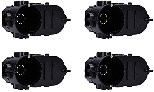 Voxura Unterputz-Elektronikdose Schalterdose Gerätedose Tunnel 149x67x60mm Einbauöffnung Ø 60mm Einbautiefe 67mm tief UP schwarz 4 Stück