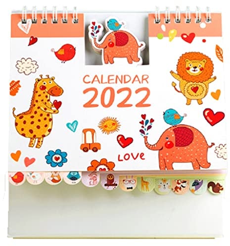 2022 Tischkalender Kleiner Schreibtisch-Kalender 2022, Cartoon-Tischkalender-Selbstdisziplin-Plan, 6.9 x7.3, kreativer netter Home Büro-Desktop-Dekorationen Desktop-Verzierung ( Color : Type-A )