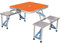 WANWEN Campingtisch mit Hockern, Klapptische und Stühle aus Aluminium für den Außenbereich, tragbares Picknick, Camping, verbundene Tische und Stühle, Werbetisch (Color : Orange) Little Surprise