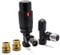 Thermostatic TRV Angled Black Radiator Valves 1/2 x 15mm with Brass Radiator Reducer Compression Valve - 15mm to 10mm
